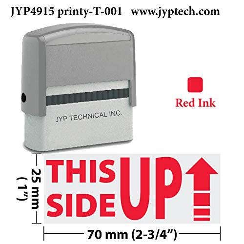 This Side up with Arrow - Extra Large 4915 Rubber Self Inking Stamp T001   Red Ink