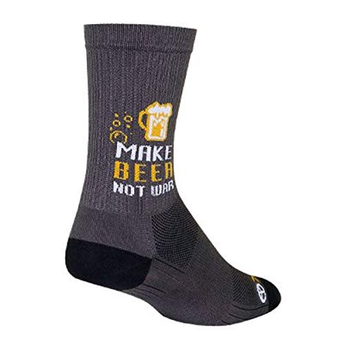SockGuy SGX 6in Beer Not War Performance Cycling Running Socks  BeerNotWar - L XL