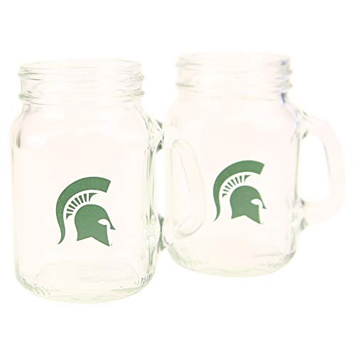 NCAA 4oz Mini Mason Jar Cordial Shot Glass 2-Pack  Michigan State Spartans