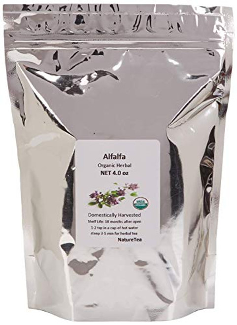 Organic Alfalfa - Medicago Sativa Loose Leaf c s 100 percent from Nature  8 oz