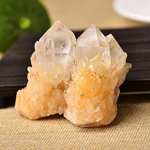 DFSM Natural Raw Quartz White Clear Crystal Cluster Healing Stones Crystal Point Specimen Home Decoration Raw Crystals Minerales  Color  Twins Size  1PC