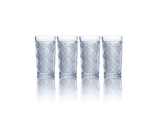 Mikasa Ballard Braid Highball Glass, 11.9-Ounce, Set of 4