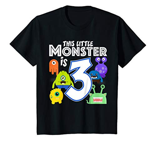 Kids 3 Year Old Monster Birthday Party Alien Monsters 3rd Gift T-Shirt Kids 3 Year Old Monster Birthday Party Alien Monsters 3rd Gift T-Shirt