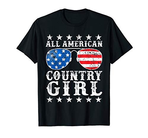All American Country Girl 4th of July USA Flag Girls Gift T-Shirt All American Country Girl 4th of July USA Flag Girls Gift T-Shirt