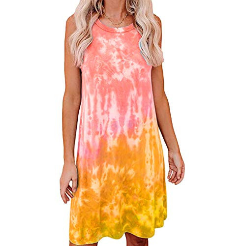 SFviwv Women s Casual Short Dress Tie Dye T Shirt Dress Crew Neck Sleeveless Loose Stretchy Summer Tank Mini Dress SFviwv Women s Casual Short Dress Tie Dye T Shirt Dress Crew Neck Sleeveless Loose Stretchy Summer Tank Mini Dress