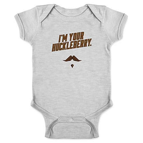 Im Your Huckleberry Western Quote Funny Vintage Gray 6M Infant Baby Boy Girl Bodysuit