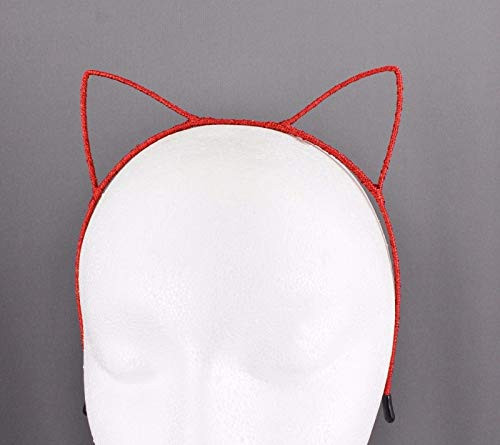 Red Sparkly Cat Kitten Ears Headband Hair Band Accessory Kawaii Cosplay Headbands for Women