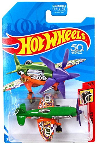 Hot Wheels 2018 HW Daredevils Mad Propz (Airplane), Green and Orange