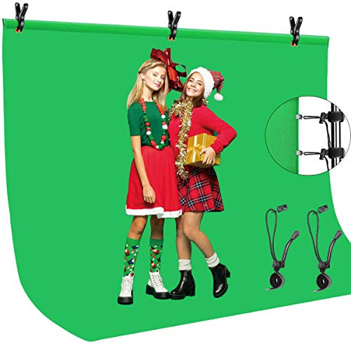 Heysliy Green Screen Backdrop Chromakey Background 9.5 X 6 Ft Green Screen Background for Streaming Zoom Video Recording Gaming Green Screen Fabric Green