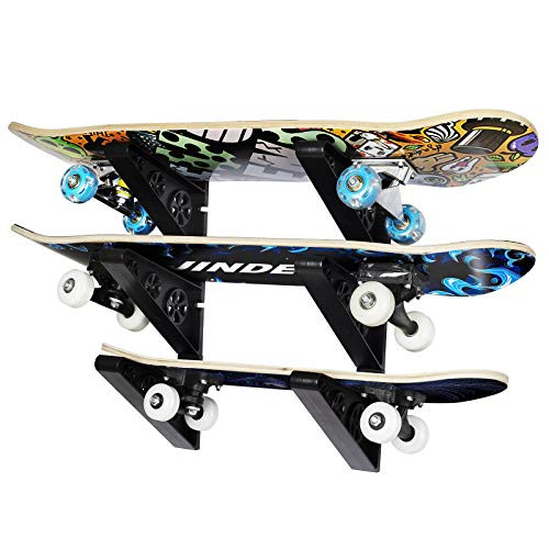 Skateboard Wall Rack Storage Premium Longboard Wall Display Home and Garage Storage Hanger for Skateboard Longboard Scooters Water Skis Electric Skateboard Helmets and More