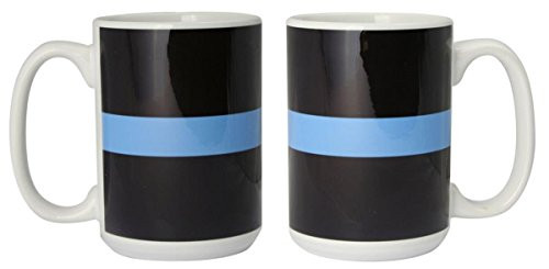 Police Blue Line 15 oz. ceramic coffee mug