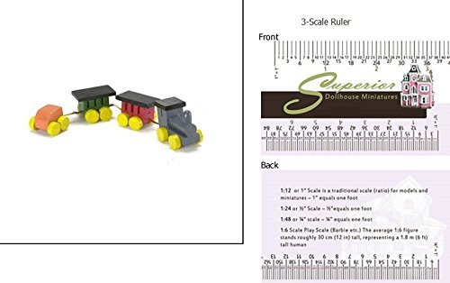 Superior Dollhouse Miniatures Dollhouse Miniature Train Set Assorted Colors
