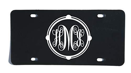 Custom Personalized Monogram Vanity Plate Initial Front License Auto Tag Car Accessories Round Simple Letter Design Custom Personalized Monogram Vanity Plate Initial Front License Auto Tag Car Accessories Round Simple Letter Design