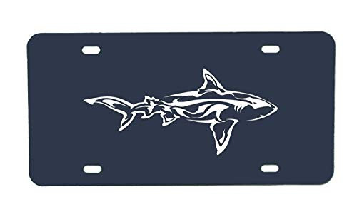 Custom Personalized Vanity Plate Front License Auto Tag Car Accessories Tribal Shark Design Custom Personalized Vanity Plate Front License Auto Tag Car Accessories Tribal Shark Design