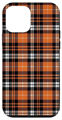 iPhone 12 mini Black and Orange Plaid Case Halloween Fall Autumn Pumpkins Case