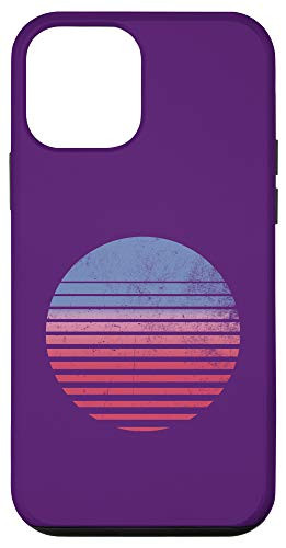 iPhone 12 mini Vintage Sunset Lines Synthwave Colored Gradient  purple  Case