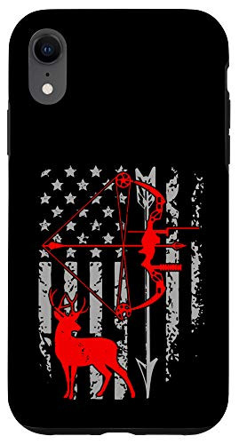 iPhone XR Bow Hunting American Flag Deer For Arrow Hunters Case