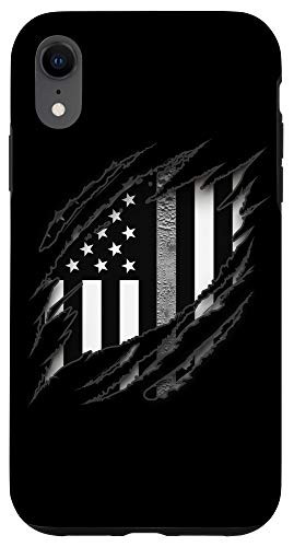 iPhone XR Corrections Correctional Officers Silver Line American Flag Case