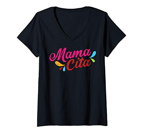 Womens Mamacita Mommy Mom Funny Mexican Cinco De Mayo 2020 V-Neck T-Shirt