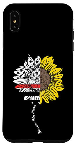 iPhone XS Max My Hero Sunflower Firefighter Thin Red Line Fireman Gift Case