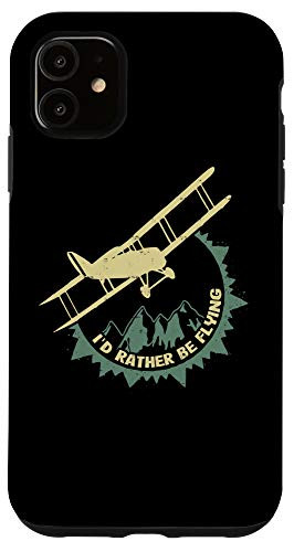 iPhone 11 Id Rather Be Flying Funny Pilot Gift Retro C172 Airplane Case