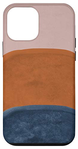 iPhone 12 mini Minimal Pink Orange  and  Blue Abstract Watercolor Shape Case