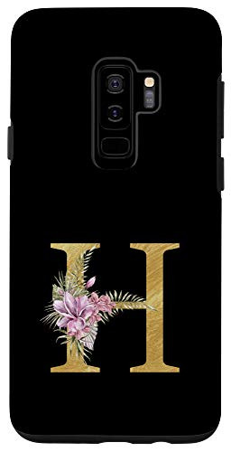 Galaxy S9plus  Vintage Watercolor Flowers Initial Letter H Monogram Cute Case