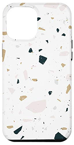 iPhone 12 Pro Max White Terrazzo Pattern in Neutral Colors Case