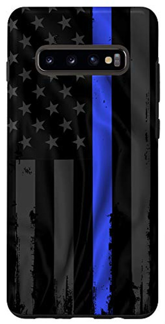 Galaxy S10plus  Police Blue Lives Matter Distressed US Flag Thin Blue Line Case Galaxy S10plus  Police Blue Lives Matter Distressed US Flag Thin Blue Line Case