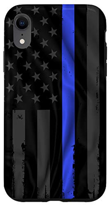iPhone XR Police Blue Lives Matter Distressed US Flag Thin Blue Line Case iPhone XR Police Blue Lives Matter Distressed US Flag Thin Blue Line Case