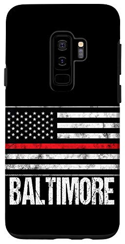 Galaxy S9plus  Thin Red Line American Flag Baltimore Firefighter Support Case