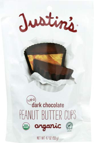 Justins Mini Peanut Butter Cups Dark Chocolate 4.7 Ounce  Pack of 3