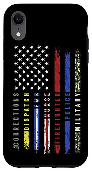 iPhone XR First Responders Hero Flag Nurse EMS Police Fire Military Case