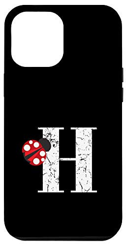 iPhone 12 Pro Max Ladybug Monogram Name Initial Letter H Case