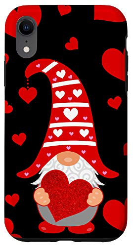 iPhone XR Valentines Day Gnome Cute Hats and Love Hearts Pattern Gift Case
