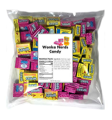 Nerds Candy 3 LB Bag Strawberry and Lemonade Wild Cherry Wonka Nerds Mini Boxes Assortment  Approx. 90 individually wrapped Boxes bulk candy