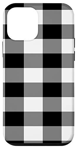 iPhone 12 mini Black Plaid Flannel Check Buffalo Gingham Quilt Pattern Case