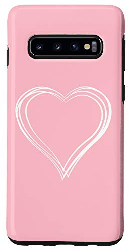Galaxy S10 Beautiful Scribble Heart Doodles Line Art Valentine s Day Case