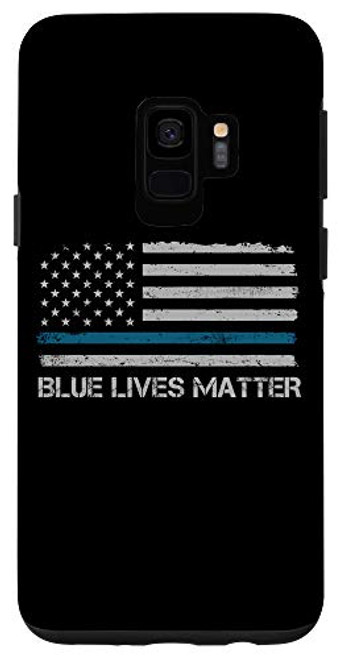 Galaxy S9 Blue Lives Matter American Flag Thin Blue Line Us Police Cop Case