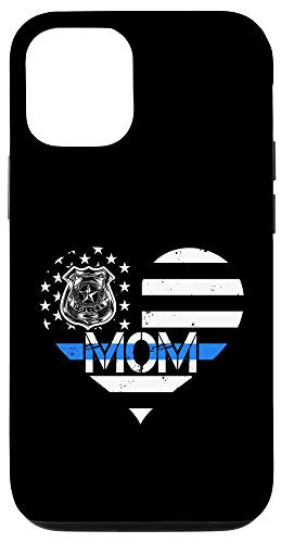 iPhone 12 12 Pro Police Officer Mom Blue Line US Flag Proud Cops Mother Case