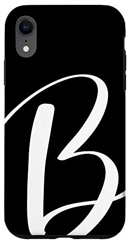 iPhone XR Black  and  White Personalized Phone Cases with Letter BInitial Case