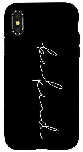 iPhone X XS Be Kind In Shore Line Script For Positive Vibes In Yellow Case
