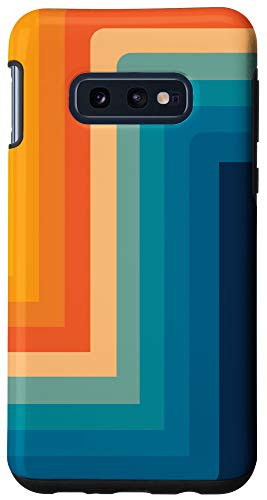 Galaxy S10e Vintage Line Pattern Phone Case Orange to Blue Retro Design Case