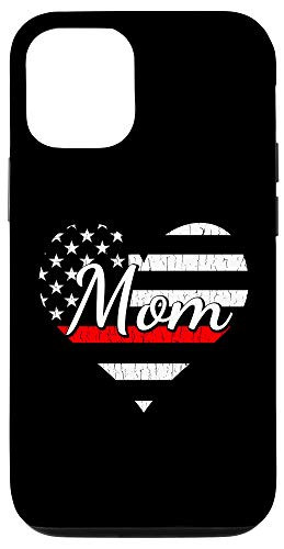 iPhone 12 12 Pro Firefighter Mom Life Heart The Thin Red Line Heart Case