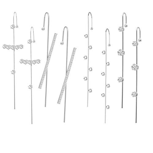 4Pairs Ear Cuff Wrap Crawler Hook Earrings for Women Girls Unique Long Earrings Hypoallergenic Stud Climber Earrings  Ear wrap-S