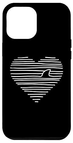 iPhone 12 Pro Max Love Shark Minimalist Line Art Drawing Shark Fin Case