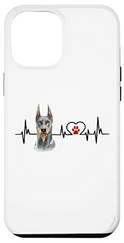 iPhone 12 Pro Max Doberman Pinscher EKG Heartbeat Heart Line Dog Lovers Case