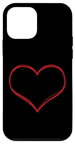 iPhone 12 mini Cool Valentines Day Line Art Minimal Valentine Red Heart Case