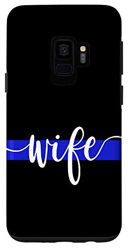 Galaxy S9 Police Wife Gifts Police Officer Gifts Blue Line Black Case