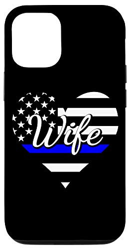 iPhone 12 12 Pro Wife of Police Officer Gift Thin Blue Line Flag Phone Case